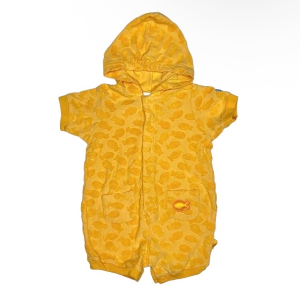 Vintage Carter's 90s Goldfish Terry Textured Hooded Romper